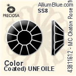 Preciosa MC Chaton Rose VIVA12 Flat-Back Hot-Fix Stone (438 11 612) SS8 - Color UNFOILED