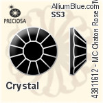Preciosa MC Chaton Rose VIVA12 Flat-Back Hot-Fix Stone (438 11 612) SS3 - Clear Crystal