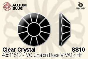 宝仕奥莎 机切尖底石 玫瑰 VIVA12 Flat-Back Hot-Fix Stone (438 11 612) SS10 - 透明白色