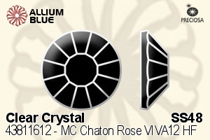 Preciosa MC Chaton Rose VIVA12 Flat-Back Hot-Fix Stone (438 11 612) SS48 - Clear Crystal