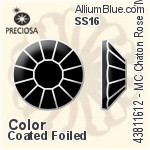 Preciosa MC Chaton Rose VIVA12 Flat-Back Stone (438 11 612) SS16 - Colour (Coated) With Silver Foiling