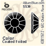 Preciosa MC Chaton Rose VIVA12 Flat-Back Stone (438 11 612) SS30 - Color (Coated) With Silver Foiling