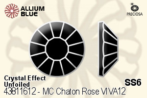 Preciosa MC Chaton Rose VIVA12 Flat-Back Stone (438 11 612) SS6 - Crystal Effect Unfoiled