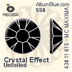 Preciosa MC Chaton Rose MAXIMA Flat-Back Stone (438 11 615) SS8 - Crystal Effect Unfoiled