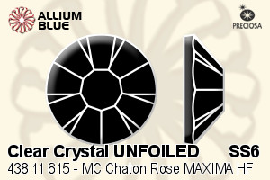 Preciosa MC Chaton Rose MAXIMA Flat-Back Hot-Fix Stone (438 11 615) SS6 - Clear Crystal UNFOILED