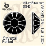 Preciosa MC Chaton Rose MAXIMA Flat-Back Stone (438 11 618) SS40 - Clear Crystal With Dura™ Foiling