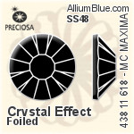 Preciosa MC Chaton Rose MAXIMA Flat-Back Stone (438 11 618) SS48 - Clear Crystal With Dura™ Foiling