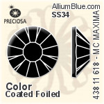 Preciosa MC Chaton Rose MAXIMA Flat-Back Stone (438 11 618) SS34 - Clear Crystal With Dura™ Foiling
