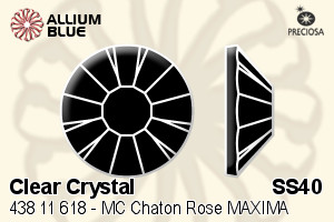 Preciosa MC Chaton Rose MAXIMA Flat-Back Hot-Fix Stone (438 11 618) SS40 - Clear Crystal