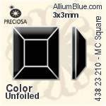 寶仕奧莎 機切正方形 平底石 (438 23 210) 3x3mm - 顏色 無水銀底