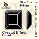 Preciosa プレシオサ MC マシーンカットSquare ラインストーン (438 23 210) 3x3mm - カラー（コーティング） 裏面Dura™フォイル