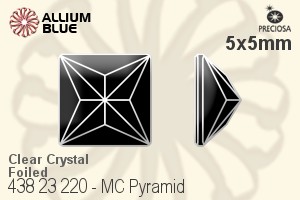 Preciosa MC Pyramid Flat-Back Stone (438 23 220) 5x5mm - Clear Crystal With Dura™ Foiling