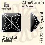宝仕奥莎 机切Pyramid 平底石 (438 23 220) 5x5mm - 透明白色 DURA™耐用金屬箔底
