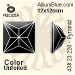 Preciosa MC Pyramid Flat-Back Stone (438 23 220) 12x12mm - Color Unfoiled