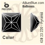 Preciosa MC Pyramid MAXIMA Flat-Back Hot-Fix Stone (438 23 220) 12x12mm - Color (Coated)