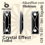 Preciosa MC Slim Baguette MAXIMA 2H Sew-on Stone (438 76 601) 18x6mm - Crystal Effect With Dura™ Foiling