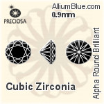 Preciosa Alpha Round Brilliant (RDC) 0.9mm - Cubic Zirconia