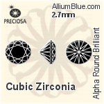 Preciosa Alpha Round Brilliant (RBC) 2.7mm - Cubic Zirconia