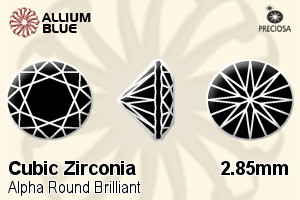 Preciosa Alpha Round Brilliant (RBC) 2.85mm - Cubic Zirconia