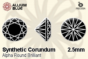 Preciosa Alpha Round Brilliant (RBC) 2.5mm - Synthetic Corundum