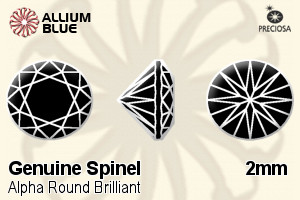 Preciosa Alpha Round Brilliant (RBC) 2mm - Genuine Spinel