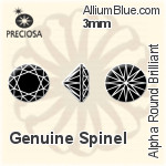 Preciosa Alpha Round Brilliant (RBC) 3mm - Genuine Spinel