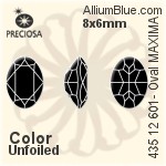 寶仕奧莎 機切橢圓形 MAXIMA 美飾瑪 花式石 (435 12 601) 8x6mm - 顏色（塗層） 無水銀底