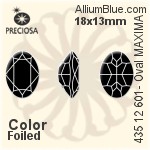 寶仕奧莎 機切橢圓形 MAXIMA 美飾瑪 花式石 (435 12 601) 18x13mm - 顏色 DURA™耐用金屬箔底