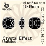 Preciosa Cushion Square MAXIMA Fancy Stone (435 36 132) 18x18mm - Crystal Effect With Dura™ Foiling