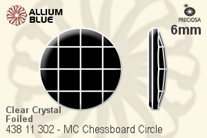 寶仕奧莎 機切棋盤圓形 平底石 (438 11 302) 6mm - 透明白色 DURA™耐用金屬箔底