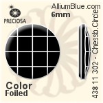 寶仕奧莎 機切棋盤圓形 平底石 (438 11 302) 10mm - 透明白色 DURA™耐用金屬箔底