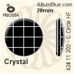 Preciosa MC Chessboard Circle Flat-Back Hot-Fix Stone (438 11 302) 20mm - Clear Crystal
