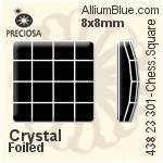 宝仕奥莎 机切棋盘 正方形 平底石 (438 23 301) 8x8mm - 透明白色 DURA™耐用金屬箔底