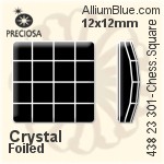 寶仕奧莎 機切棋盤 正方形 平底石 (438 23 301) 8x8mm - 白色（鍍膜） DURA™耐用金屬箔底