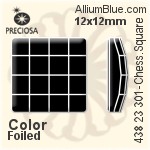 寶仕奧莎 機切棋盤 正方形 平底石 (438 23 301) 12x12mm - 顏色 DURA™耐用金屬箔底