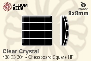 Preciosa MC Chessboard Square Flat-Back Hot-Fix Stone (438 23 301) 8x8mm - Clear Crystal