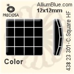 Preciosa MC Chessboard Square Flat-Back Hot-Fix Stone (438 23 301) 12x12mm - Clear Crystal