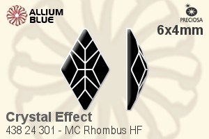 PRECIOSA Rhombus MXM FB 6x4 crystal HF AB