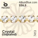 Preciosa Round Maxima Cupchain (7413 0027), Unplated Raw Brass, With Stones in PP14 - Clear Crystal