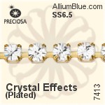 Preciosa Round Maxima Cupchain (7413 3001), Unplated Raw Brass, With Stones in PP18 - Crystal Effects