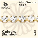 Preciosa Round Maxima 2-Rows Cupchain (7413 7172), Unplated Raw Brass, With Stones in PP18 - Clear Crystal