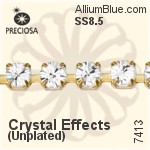 Preciosa Round Maxima 3-Rows Cupchain (7413 7173), Unplated Raw Brass, With Stones in PP18 - Colours