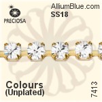 Preciosa Round Maxima Cupchain (7413 3004), Unplated Raw Brass, With Stones in SS18 - Clear Crystal