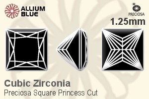 Preciosa Square Princess (SPC) 1.25mm - Cubic Zirconia