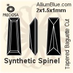 Preciosa Tapered Baguette (TBC) 2.5x1.5x1mm - Synthetic Spinel