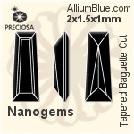 Preciosa Tapered Baguette (TBC) 2x1.5x1mm - Nanogems