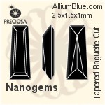 Preciosa Tapered Baguette (TBC) 2x1.5x1mm - Synthetic Spinel