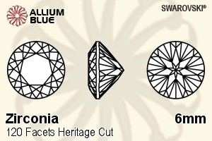 Swarovski Zirconia Round 120 Facets Cut (SG120FCHC) 6mm - Zirconia