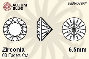 Swarovski Zirconia Round 88 Facets Cut (SG88FCC) 6.5mm - Zirconia