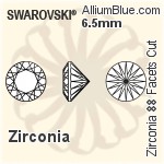 スワロフスキー Zirconia ラウンド 88 Facets カット (SG88FCC) 4mm - Zirconia